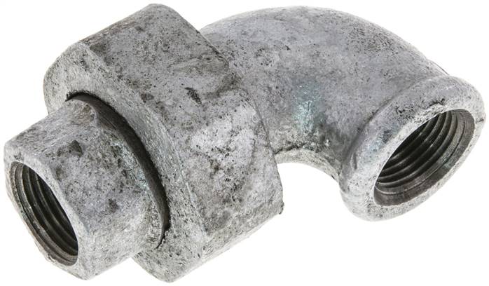 90deg Angled Union Connector Rp3/8'' Female Cast Iron Flat Seal Centellen 25bar (351.25psi)