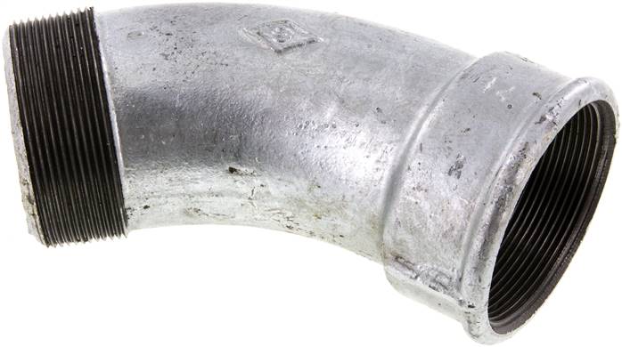 Elbow Fitting 45deg R2 1/2'' Male x Rp2 1/2'' Female Cast Iron 25bar (351.25psi)