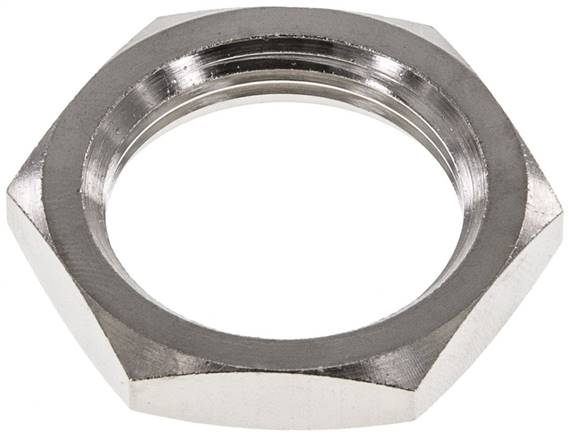 Lock Nut M28 Nickel-plated Brass