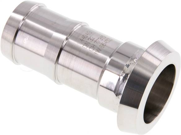 Sanitary (Dairy) Fitting 50mm Cone x 1 1/4 inch (32 mm) Hose Pillar Stainless Steel