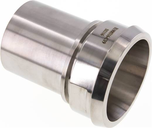 DIN 11851 Sanitary (Dairy) Fitting 100mm Cone x 3 inch (75 mm) Hose Pillar Stainless Steel Safety Collar