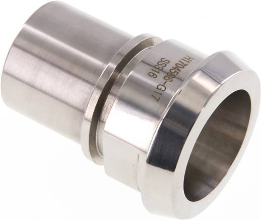 DIN 11851 Sanitary (Dairy) Fitting 56mm Cone x 1 1/2 inch (38 mm) Hose Pillar Stainless Steel Safety Collar