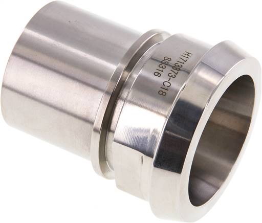 DIN 11851 Sanitary (Dairy) Fitting 68mm Cone x 2 inch (50 mm) Hose Pillar Stainless Steel Safety Collar