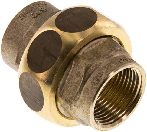 Union Rechte Connector Rp3/4'' Vrouwelijk Messing Platte Dichting Centellen 16bar (224.8psi)