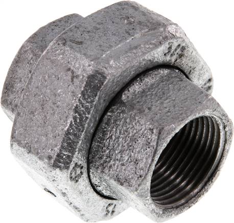 Racor recto de unión Rp3/4'' hembra hierro fundido junta plana 25bar (351.25psi)