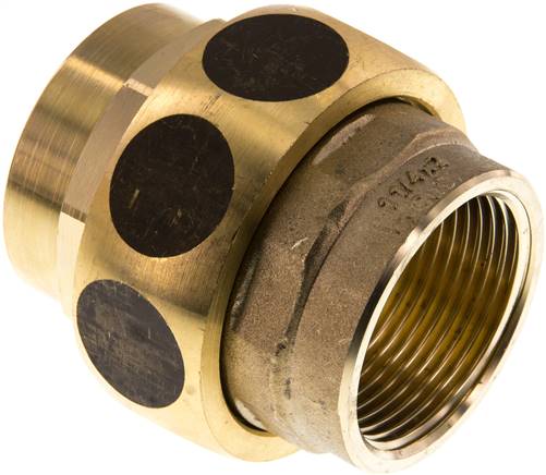 Union Rechte Connector Rp1 1/4'' Vrouwelijk Messing Platte Dichting Centellen 16bar (224.8psi)