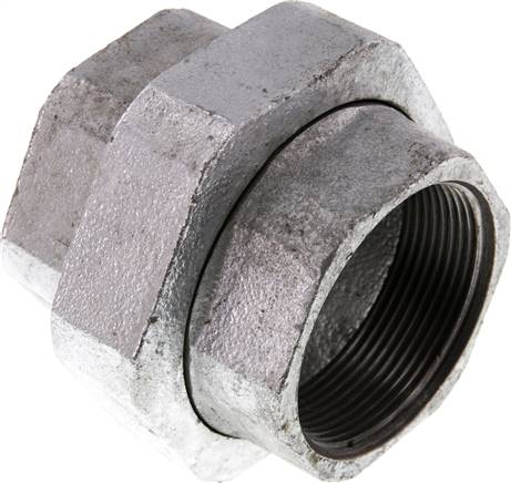 Unión Conector Recto Rp2'' Femenino Hierro Fundido Sello Plano 25bar (351,25psi)