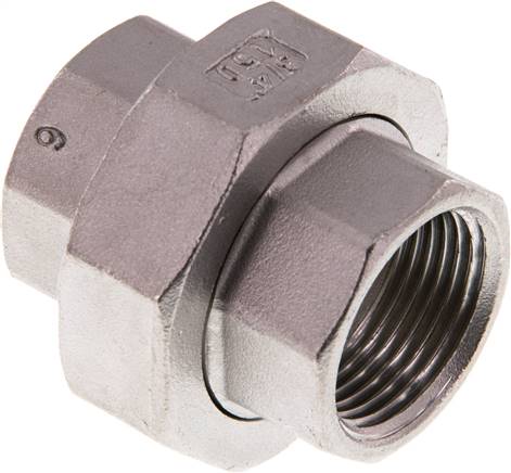 Union Straight Connector Rp3/4'' Female Stainless Steel Flat Seal PTFE 16bar (224.8psi)