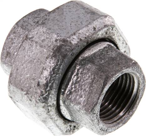 Unión Conector Recto Rp1/2'' Femenino Hierro Fundido Sello Plano 25bar (351,25psi)