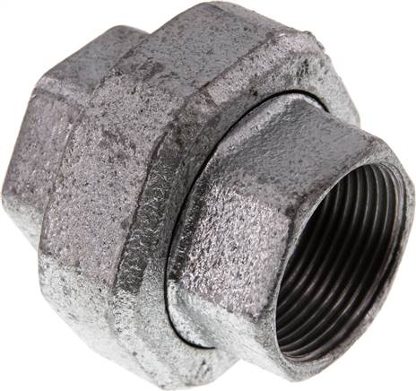 Racor recto de unión Rp1 1/4'' hembra hierro fundido junta plana 25bar (351.25psi)