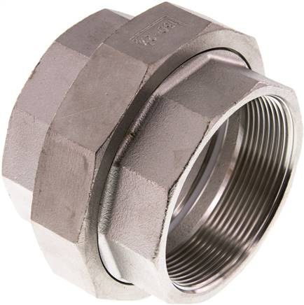 Racor recto de unión Rp2 1/2'' hembra Acero inoxidable Junta plana PTFE 16bar (224.8psi)