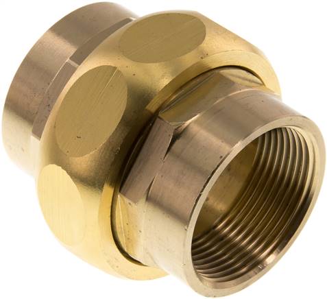 Union Straight Connector Rp1 1/2'' Female Brass Flat Seal Centellen 16bar (224.8psi)