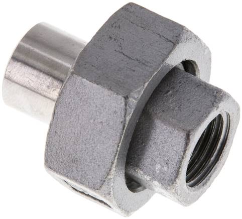 Raccord union droit Rp1/4'' femelle x 13.5mm extrémité à souder acier inoxydable joint plat PTFE 150bar (2107.5psi)