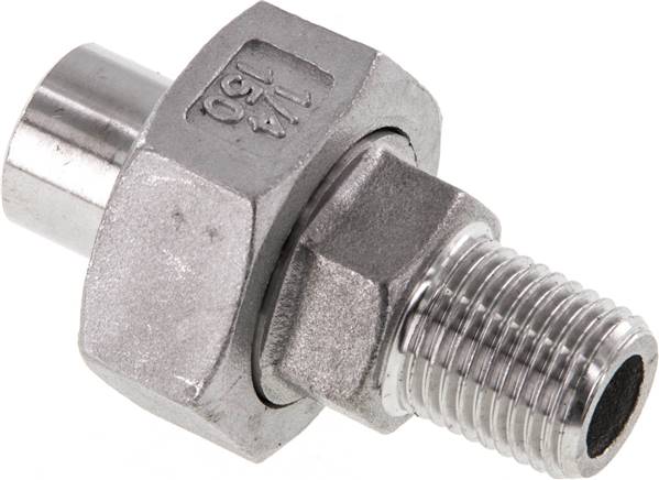 Gerader Verschraubungsstutzen R1/4'' Außengewinde x 13,5 mm Schweißende Edelstahl konische Dichtung 16 bar (224,8 psi)