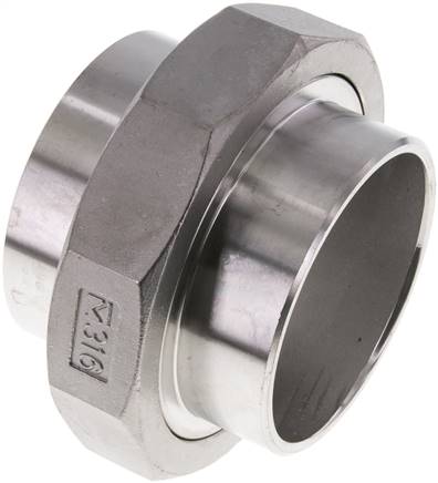 Union Straight Connector 88.9mm Weld End Stainless Steel Conical Seal 16bar (224.8psi)