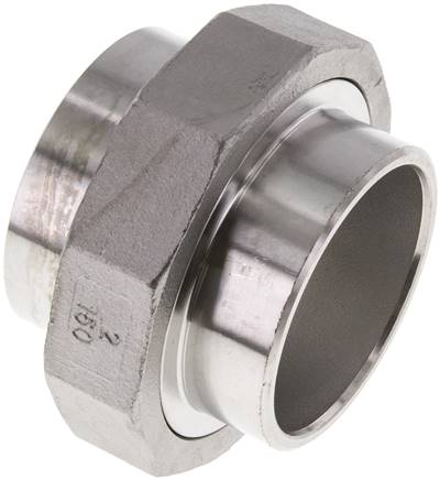 Union Straight Connector 60.3mm Weld End Stainless Steel Conical Seal 16bar (224.8psi)