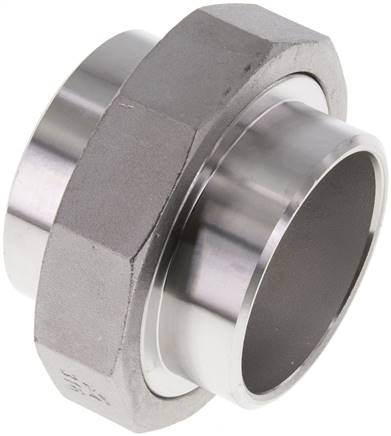 Racor recto de unión 60,3 mm Extremo para soldar Acero inoxidable Junta plana PTFE 16bar (224,8psi)