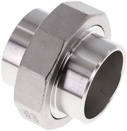 Gerader Verschraubungsstutzen 48,3mm Schweißende Edelstahl Flachdichtung PTFE 16bar (224.8psi)