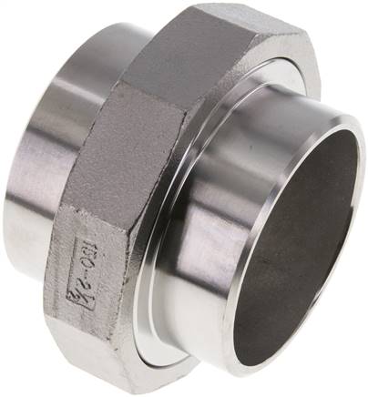 Racor recto de unión 76,1 mm Extremo para soldar Acero inoxidable Junta plana PTFE 16bar (224,8psi)