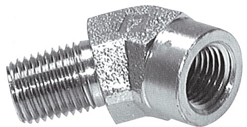 45deg Angled Fitting 3/8'' NPT Male x Female Steel 210bar (2950.5psi)