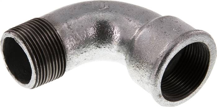 Racor acodado 90deg 1 1/4'' Macho R x Hembra Rp Corto Hierro Fundido 25bar (351.25psi)