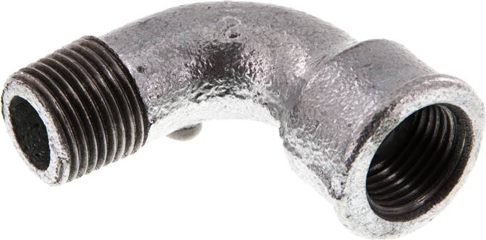 Raccord coudé 90deg 1/2'' Male R x Female Rp Short Cast Iron 25bar (351.25psi)
