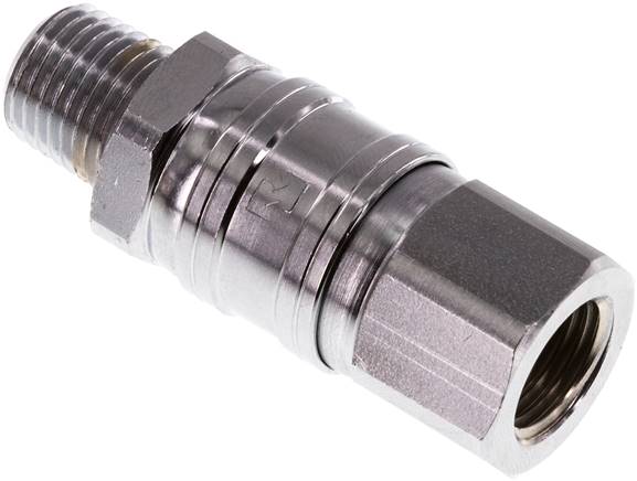 Junta Rotativa R1/4'' Macho x G1/4'' Hembra Acero Niquelado 15bar (210.75psi) para Herramientas