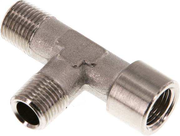 T-Stück rechtwinklig R1/8'' männlich x G1/8'' weiblich Messing vernickelt 16bar (224.8psi)