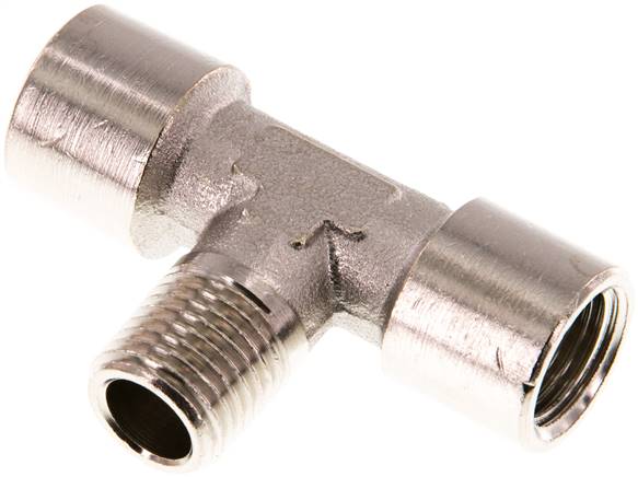 T-Stück G1/4'' Innengewinde x R1/4'' Außengewinde Messing vernickelt 16bar (224.8psi)