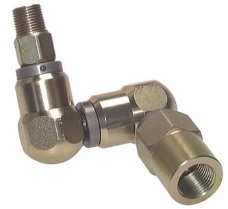 Swivel Joint 3/8'' NPT Male x Rp1/2'' Female Z-shape Steel PTFE 350bar (4917.5psi)