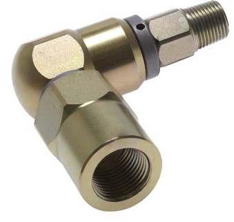 Swivel Joint 3/8'' Male R x Female Rp L-shape Steel NBR 350bar (4917.5psi)