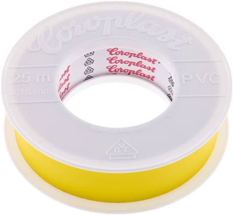 Electrical Insulation Tape VDE-tested 25mm/25m Yellow