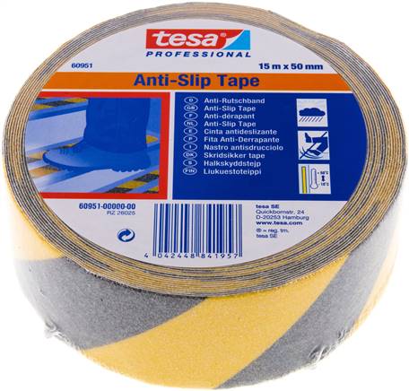 Anti-slip Adhesive Tape 50mm/15m Black/Yellow