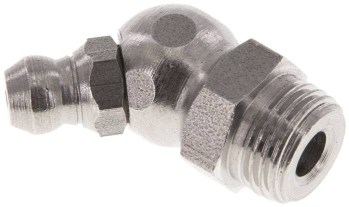 Graisseur hydraulique coudé en acier inoxydable R 1/8 pouce DIN 71412