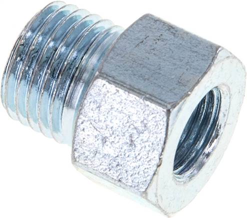 Adaptateur acier mâle R 1/4 pouce/femelle M10x1 16mm