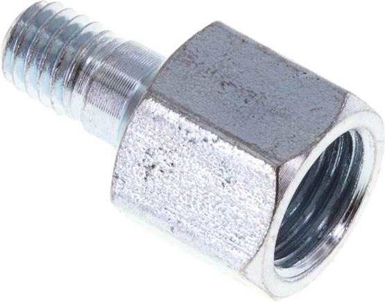 Adaptateur en acier mâle M6x1/femelle M10x1 19mm