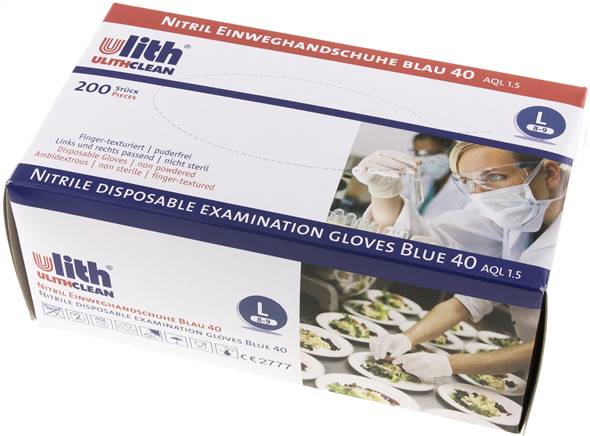 Disposable Gloves Powder-Free Nitrile Size L (100 Pieces) Covid