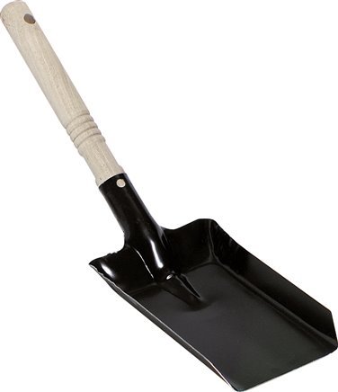 Industrial Metal Dustpan Wooden Handle 11.5cm Black