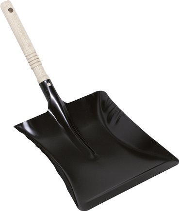 Industrial Metal Dustpan Wooden Handle 22cm Black