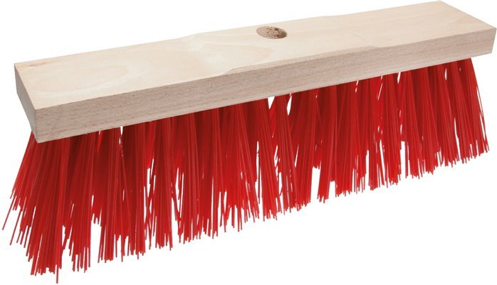 Street Broom 400mm Coarse Dirt 24mm Handle Hole Red