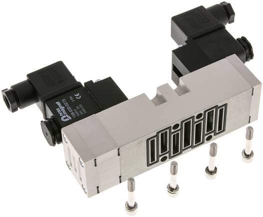 5/3 ISO 5599-1 Válvula solenoide de centro de presión 24V AC 2-10bar/28-140psi YPC