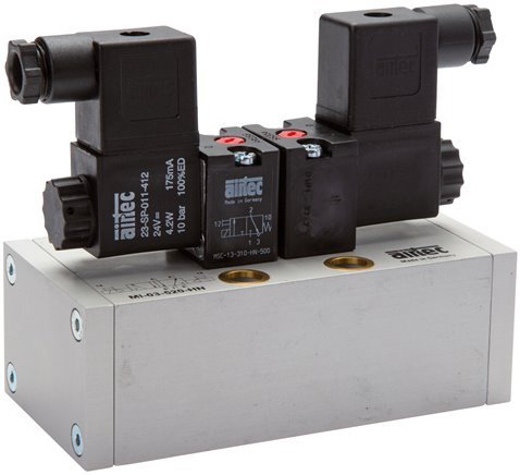 5/3 ISO 5599-3 Center Closed Solenoid Valve 24V AC 3-10bar/42-140psi Airtec