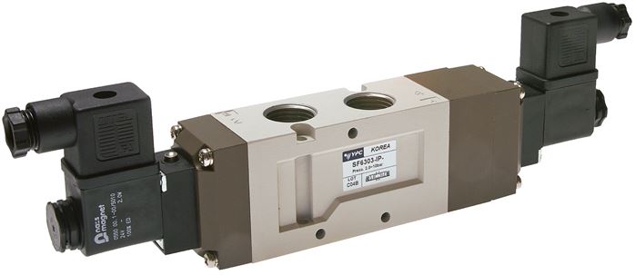 5/3 G1/2'' Válvula de solenoide de centro cerrado 24V AC 2-10bar/28-140psi YPC