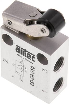 valve à levier à rouleau 3/2 G1/8'' NC 0-12bar/0-168psi Airtec