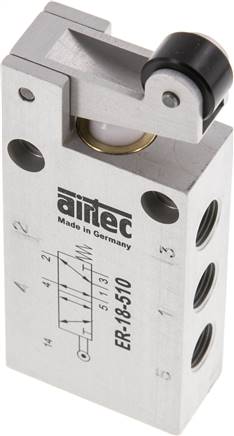 valve à levier à rouleau 5/2 G1/8'' 0-12bar/0-168psi Airtec