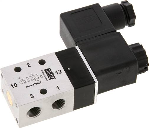 3/2 G1/8'' NO Solenoid Valve 24V DC 2-10bar/28-140psi Airtec