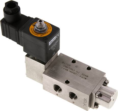 5/2 G1/4'' (G1/8'') Solenoid Valve Stainless Steel 24V DC 3-12bar/42-168psi