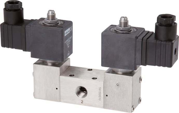 válvula solenoide biestable 3/2 G1/4'' Acero inoxidable 230V AC 3-12bar/42-168psi