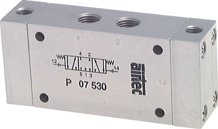 5/3 G1/8'' Valve pilote d'air à centre fermé 0-8bar/0-112psi Airtec