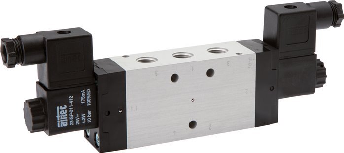 5/3 G1/4'' Uitlaat centrale Magneetventiel 24V DC ATEX 3-10bar/42-140psi Airtec